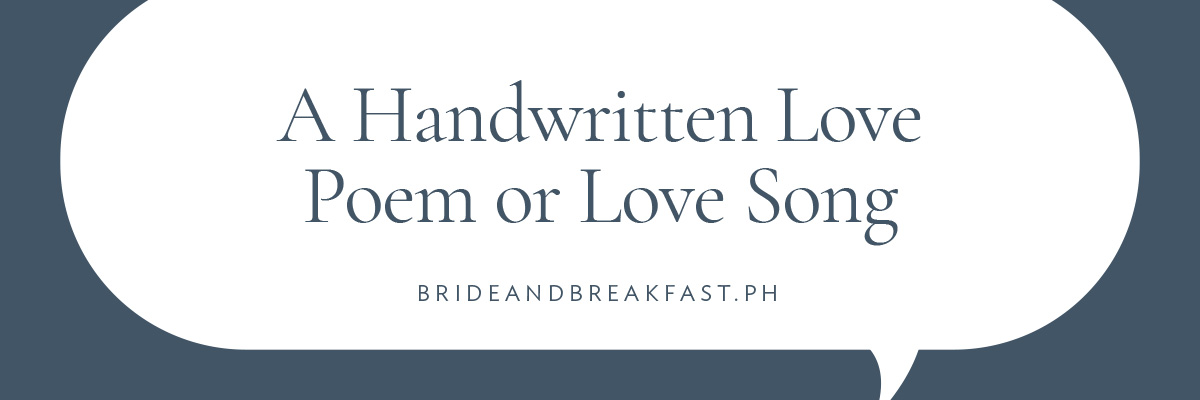 A Handwritten Love Poem or Love Song