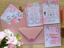 Fairytale Themed Rose Gold Wedding Invite