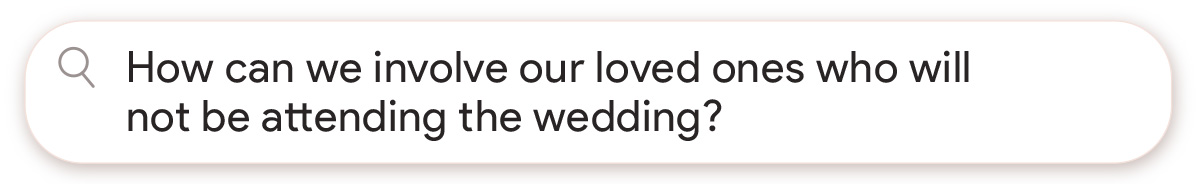 (Header) How can we involve our loved ones who will not be attending the wedding? 