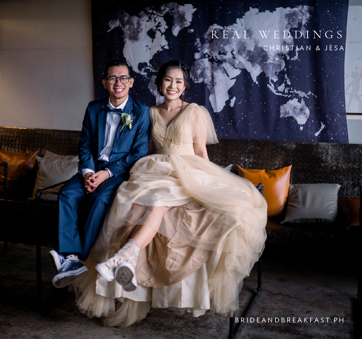 wedding gown with sneakers