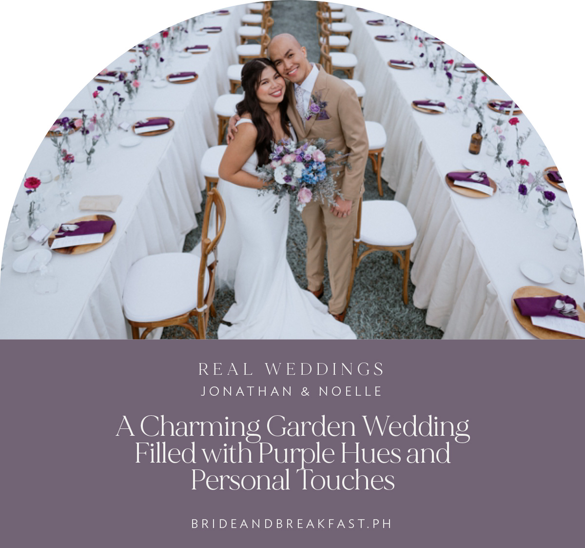 A Charming Garden Wedding Filled with Purple Hues and Personal Touches