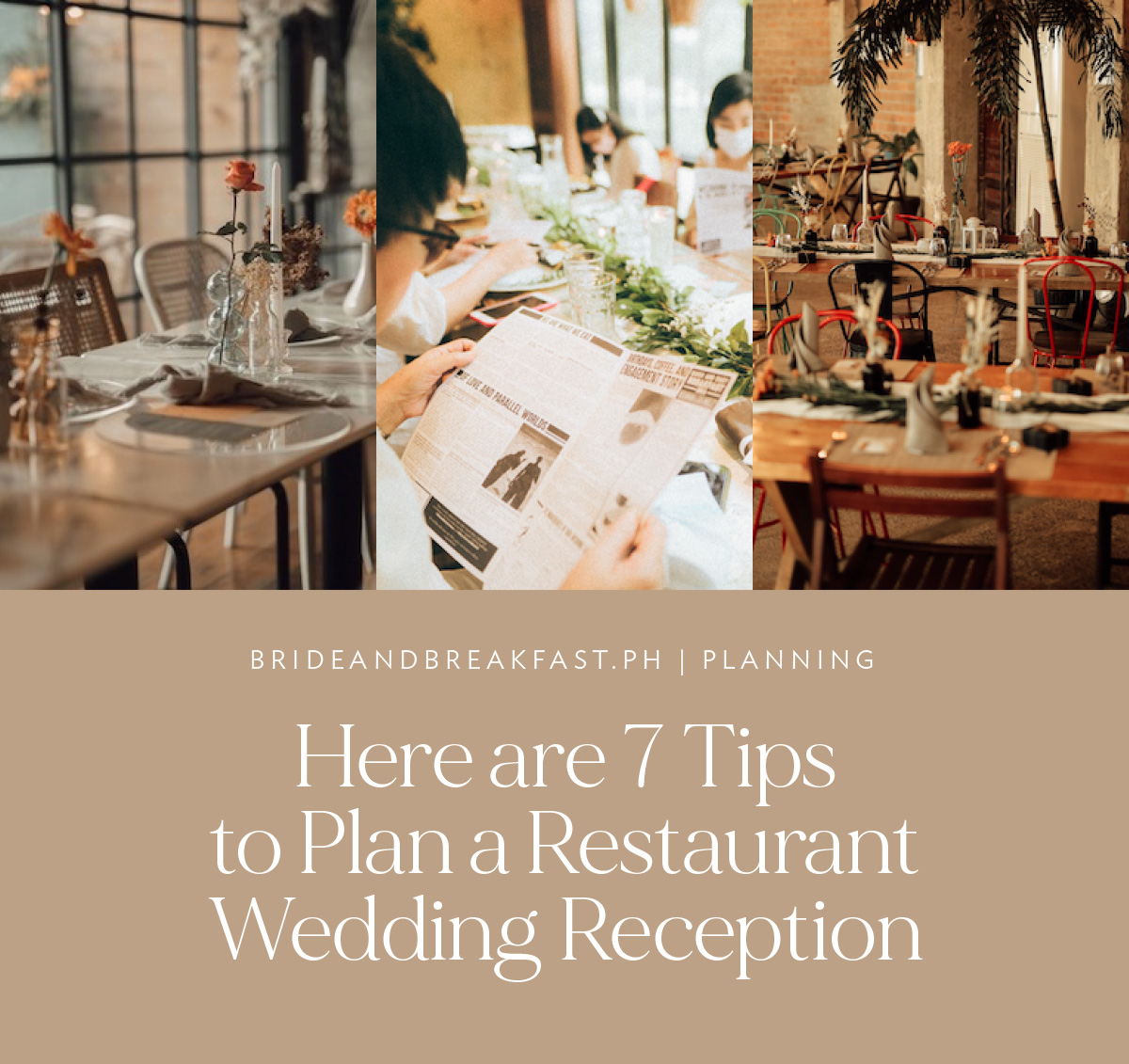 Here are 7 Tips to Plan a Restaurant Wedding Reception