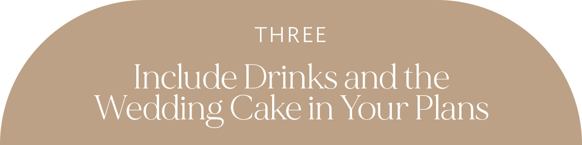 Include Drinks and the Wedding Cake in Your Plans