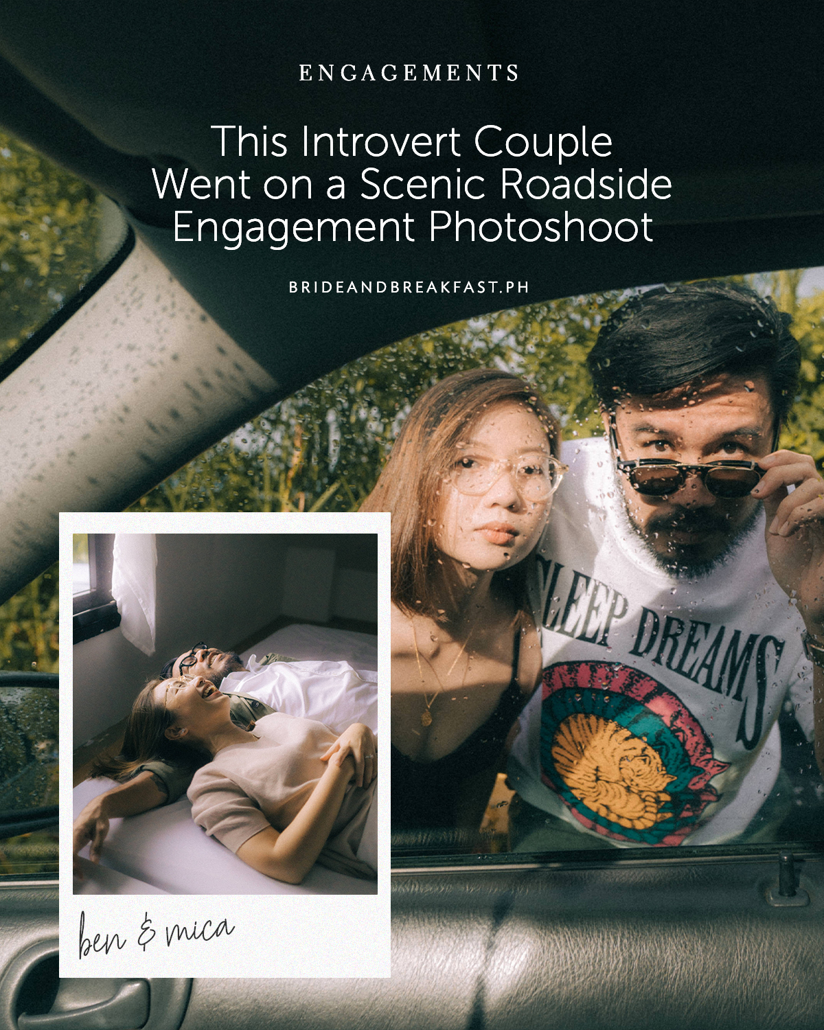 This Introvert Couple Went on a Scenic Roadside Engagement Photoshoot