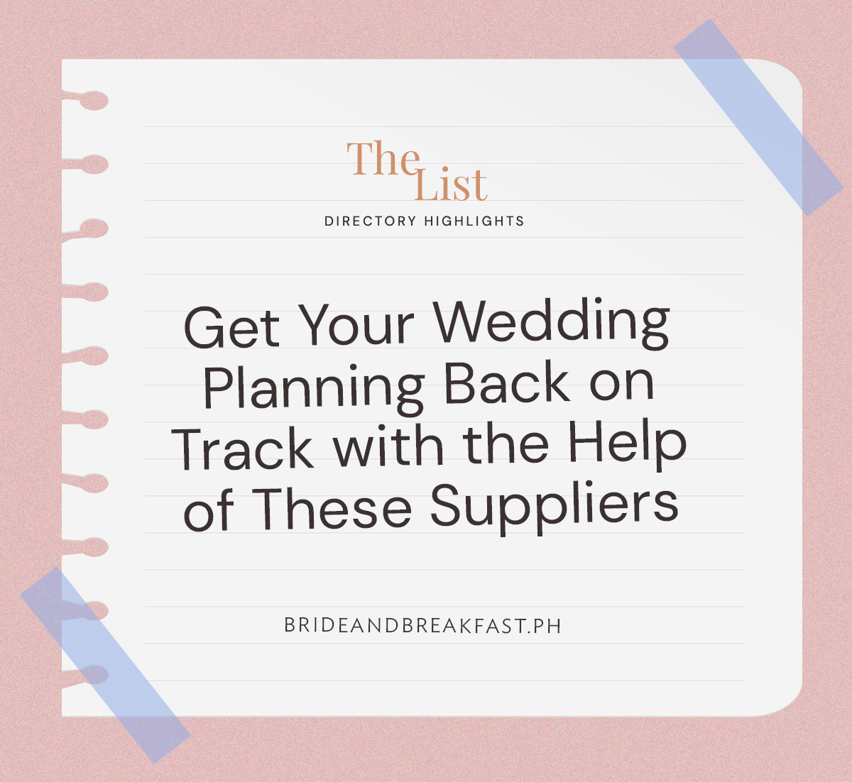 Get Your Wedding Planning Back on Track with the Help of These Suppliers