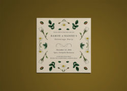 Whimsical and floral engagement party invitation
