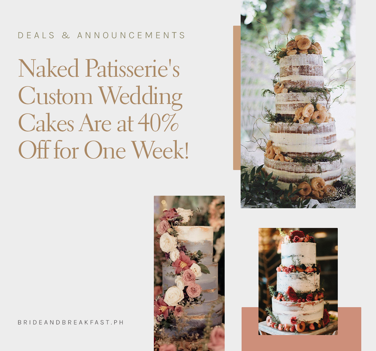 Naked Patisserie's Custom Wedding Cakes are at 40% Off for One Week!