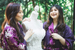 Plaud Reversible Bridal Robe (Custom). Photo by KD Photo & Films.