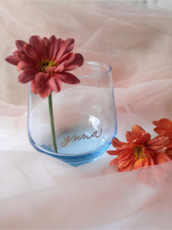 Hand-engraved glass for gifting.