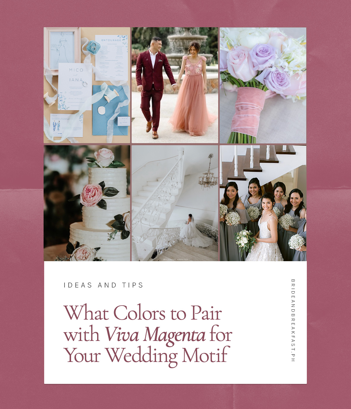What Colors to Pair with Viva Magenta for Your Wedding Motif