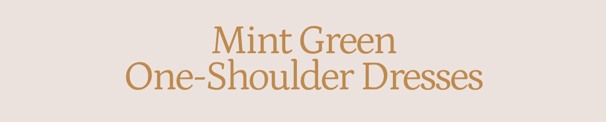 Mint Green One-Shoulder Dresses
