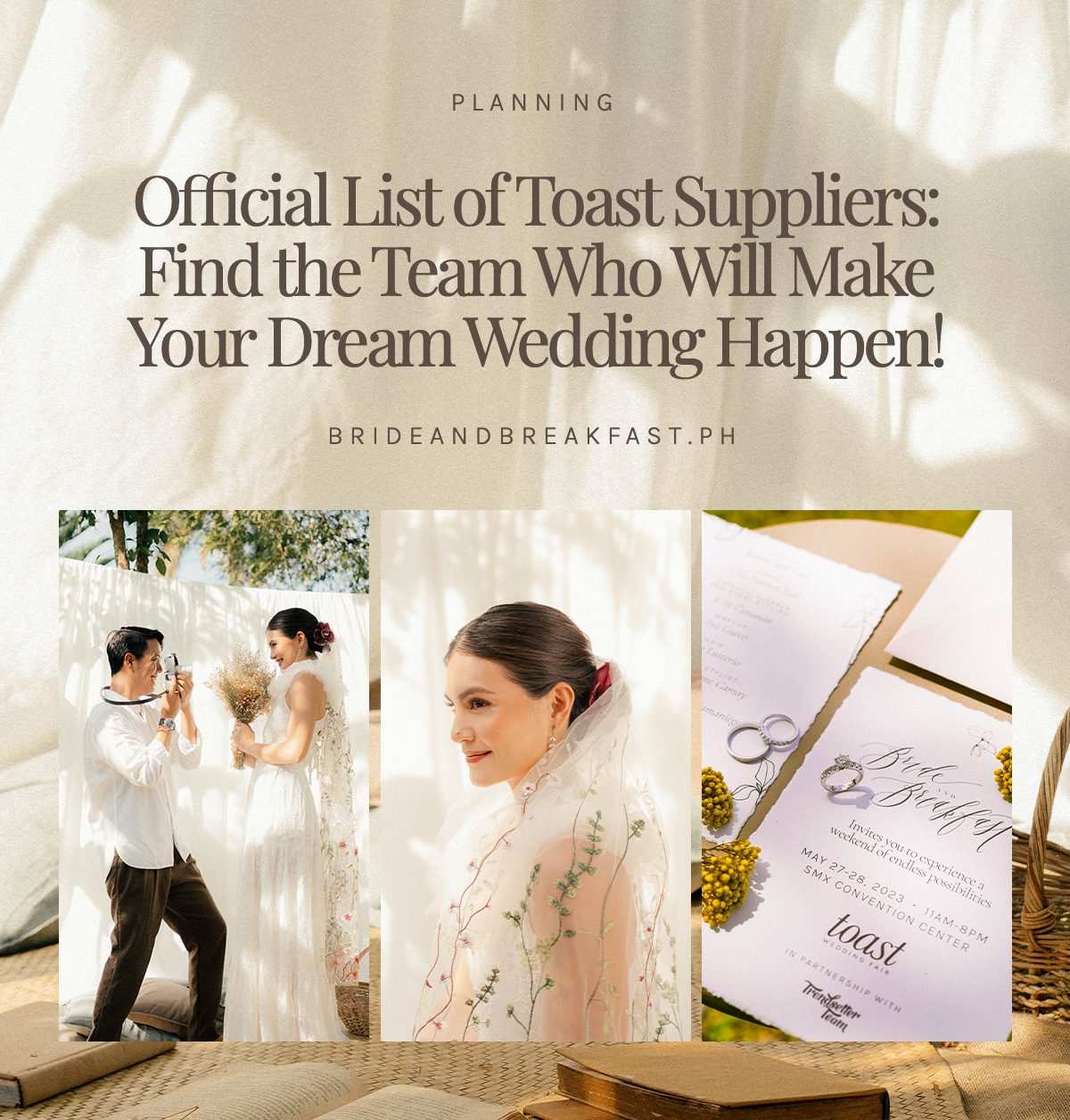Official List of Toast Suppliers: Find the Team Who Will Make Your Dream Wedding Happen